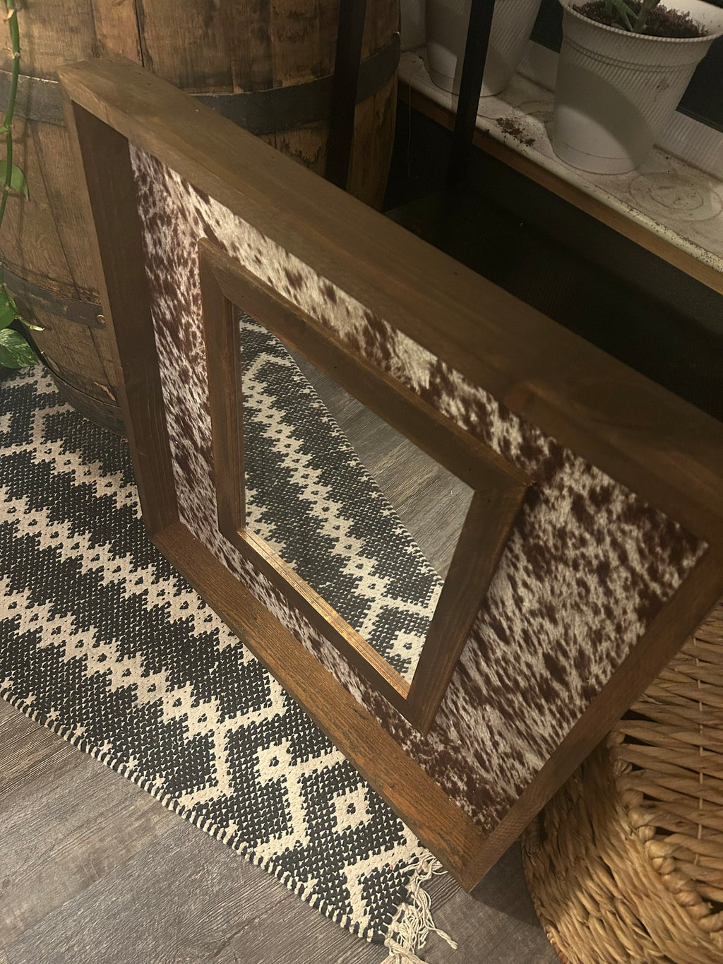 Western Decor - Cow Print Mirror